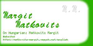margit matkovits business card